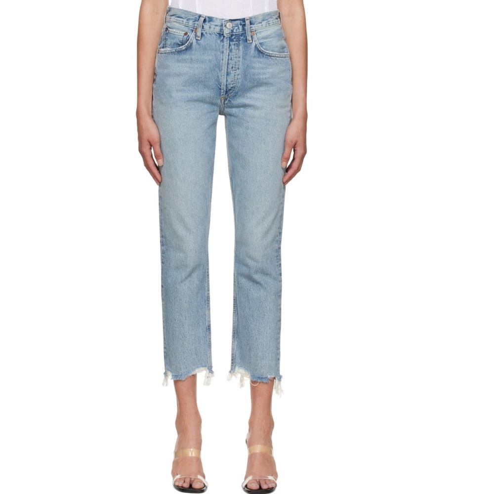 AGOLDE Riley High Rise Straight Crop Jeans